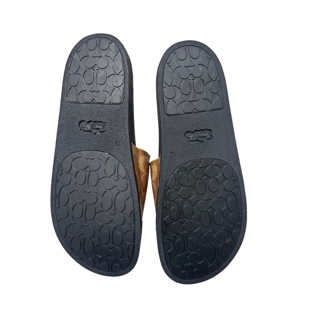 Coach Udele Slide Sandals Womens Size 10 Tan Brown Signature Coated Canvas G3759 - Picture 8 of 9